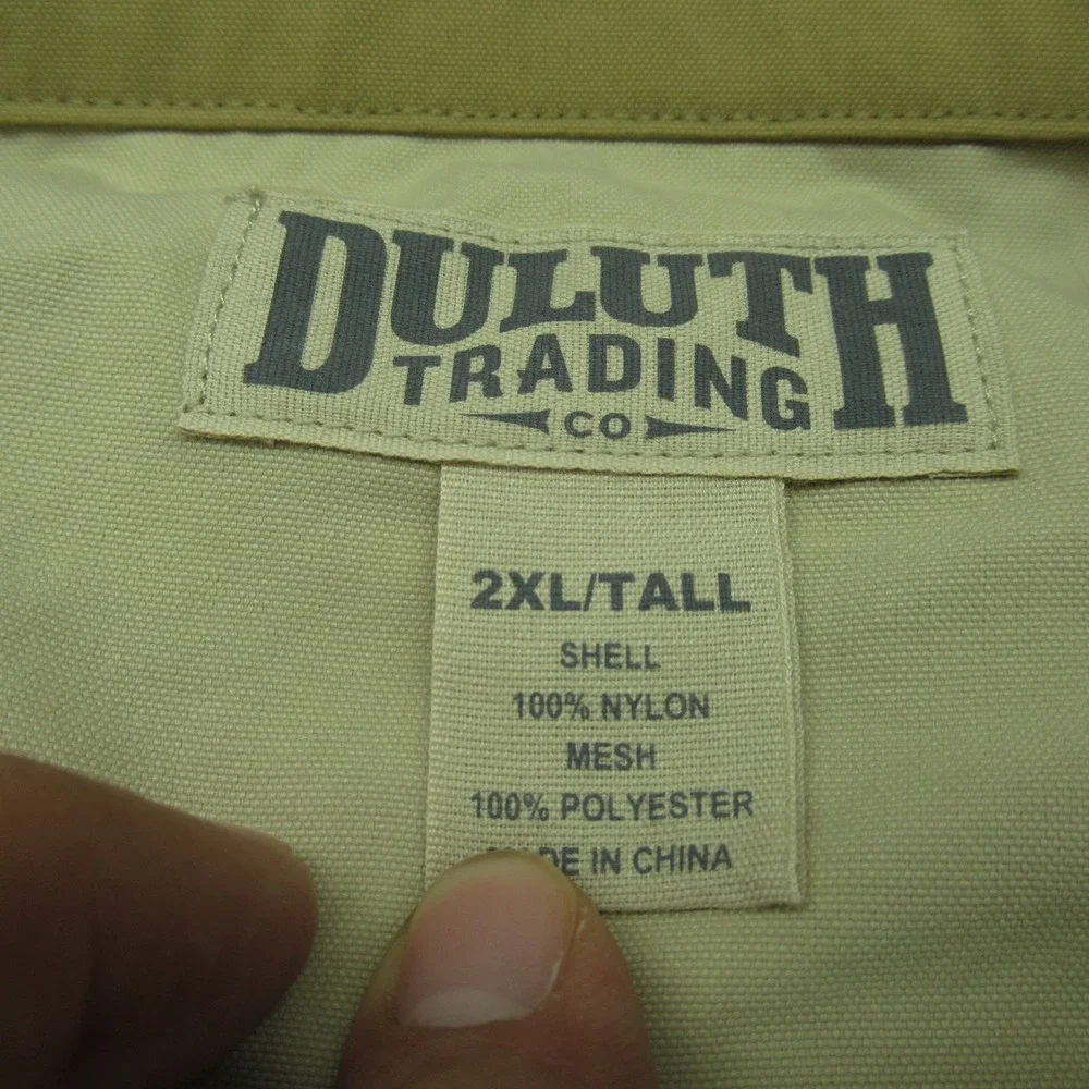 Duluth Trading Co Vest Mens 2XL Tall Beige Full Zip Dry On Fly Hunt‎ Shooting